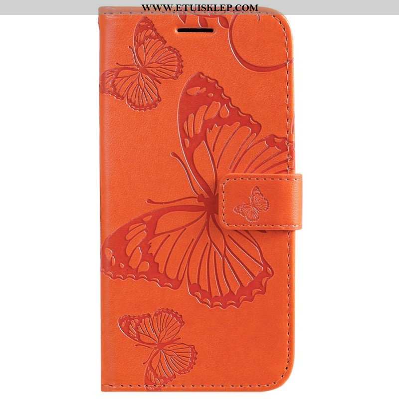 Obudowa Etui Na Telefon do Oppo Find X5 Lite z Łańcuch Gigantyczne Motyle Paskowe